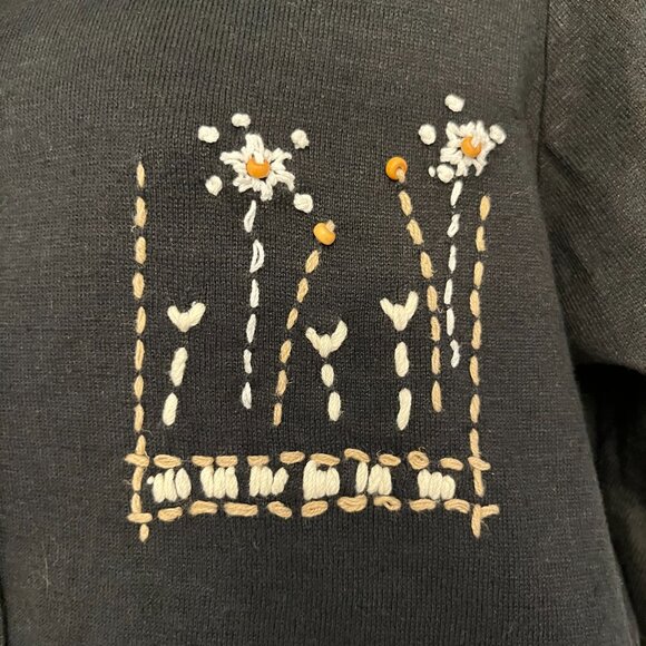 Vintage Susan Bristol Linen Blend Hand Embroidered Cardigan, Size S - Picture 5 of 12